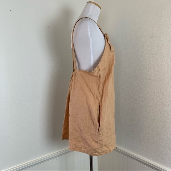NWT Tavik Standoff Romper Linen Rayon Size Small Sand Shorts Pockets - Picture 9 of 14